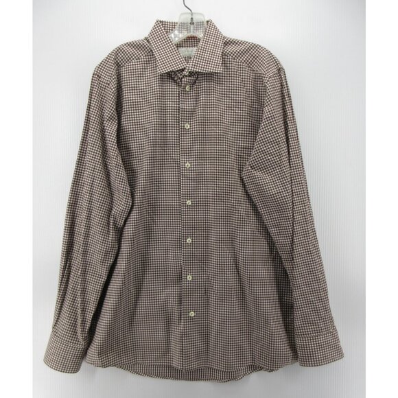 Eton Shirt Large Button Down Contemporary Plaid Preppy Long Sleeve 16 - Picture 1 of 10